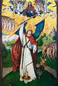 Ганс Леу - Страшный суд. Архангел Михаил взвешивает души, 1495 (Цюрих)