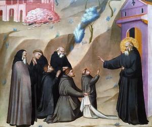 Джованни дел Биондо - видение св.Бенедикта ок.1356 (Торонто)