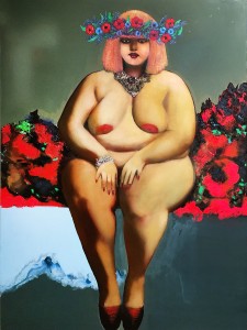 Дитер Вайденбах - Афродита левая часть триптиха), 2017 (фольга, масло)