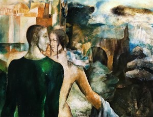 Дитер Вайденбах - Влюбленная пара в Праге, 1966 (холст, масло, 62х81