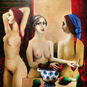 Дитер Вайденбах - Грации, 2013 (хоолст, масло, 130х130)