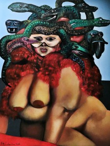 Дитер Вайденбах - Медуза (правая часть триптиха), 2017 (фольга, масло)