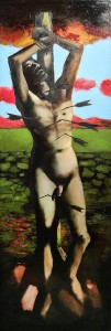 Дитер Вайденбах - Святой Себастьян, 2008 (холст, масло, 200х60 см)