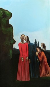 Дитер Вайденбах - Смерть Зигфрида (триптих), 2015, (левая часть, холст, масло, 138х80 см)