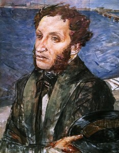 Кузьма Петров-Водкиин - Пушкин в Петербурге (Пушкин на Неве), 1937-38 