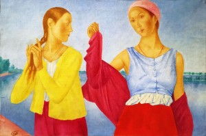 Кузьма Петров-Водкин - Две девушки, 1915
