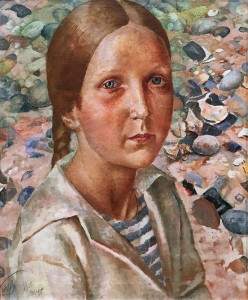 Кузьма Петров-Водкин - Девочка на пляже в Дьеппе, 1925