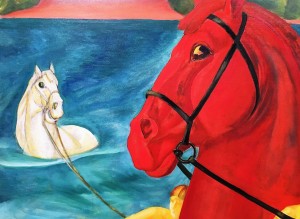 Кузьма Петров-Водкин - Купание красного коня (фрагмент 2), 1912