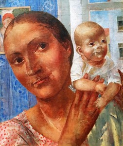 Кузьма Петров-Водкин - Мать с ребенком, 1927