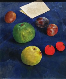 Кузьма Петров-Водкин - Фрукты на синей скатерти, 1921