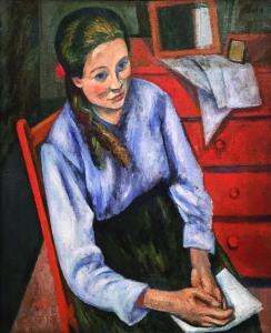 Леон Сола - Девушка в голубой блузе, ок. 1925