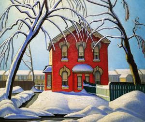Лорен Харрис - Красный дом, зима, ок. 1925