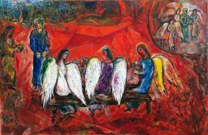 Марк Шагал - Авраам и три ангела, 1966