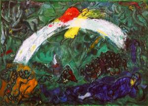 Марк Шагал - Ной и радуга, 1966