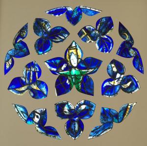 Марк Шагал - Синяя роза, витраж, 1964