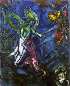 Марк Шагал - Яков борется с ангелом, 1966