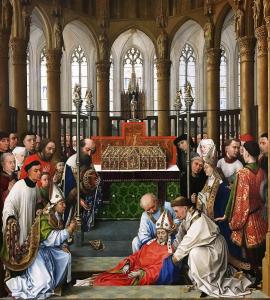 Мастерская Рогира ван дер Вейдена - Эксгумация св. Губерта, 14xx (Лондон)