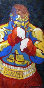 Михаил Гавричков - Боксер, 2001 (фанера, эмаль)