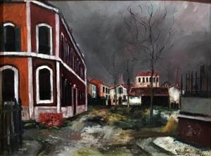 Морис Утрилло -  Школа для мальчиков, площадь Карно в Аржантёе, 1915