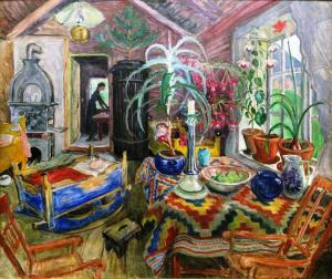 Николай Аструп - Интерьер с люлькой, 1920