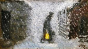 Николай Аструп - Старуха с фонарем, 1907