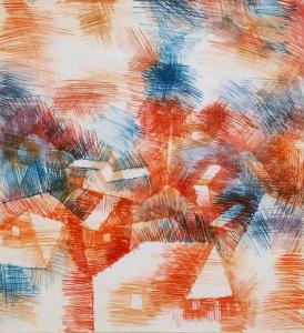 Пауль Клее - Деревня в красном и синем, 1925