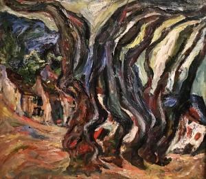 Хаим Сутин - Большие синие деревья в Сере, 1922