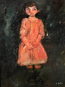 Хаим Сутин - Девочка в розовом платье, 1928