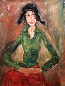 Хаим Сутин - Женщина в зеленом, 1919