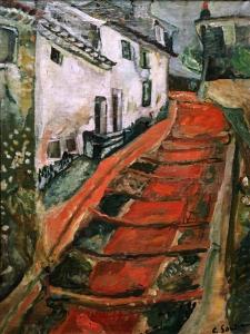 Хаим Сутин - Красная лестница в Кань, 1918