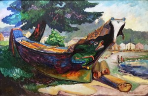 Эмили Карр - Индейское военное каноэ (Алерт Бэй), 1912