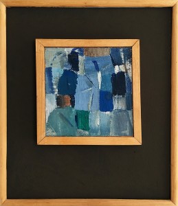 Волков В. П. - Композиция с зеленым квадратом, 1970-е (холост на ДВП, масло)