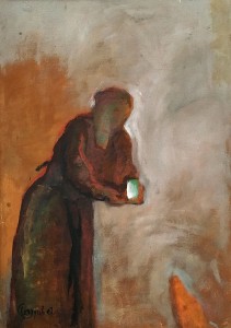 Гусев Ю. А. - С чашечкой, 2002 (холст, темпера, масло)