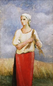 Костров Н. И. - Жница, 1930-е (фанера, масло)