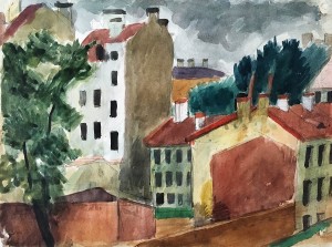 Русаков А. И. - Пейзаж. Петроградская сторона, конец 1920-х (бумага, акварель)