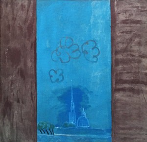 Устюгов Г. А. - Вот там, где белая церковь... там могилы русских царей, 1989 (холст, масло)