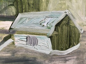 Устюгов Г. А. - Пейзаж. Деревенский поселок (фрагмент), 2006 (холст, масло)