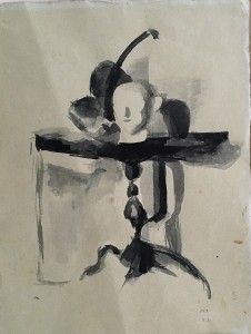 Юдин Л. А. - Натюрморт с гипсовой головой, 1929-30 (бумага, акварель)