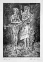 Леонид Строганов — Люди и рыбы, 2020 (бумага, офорт)