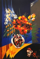 Валерик Апинян - Цветы, 1988 (холст, масло)