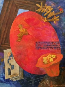 Валерий Ватениин - Эскиз рекламы, 1972 (холст на картоне, те мпера)