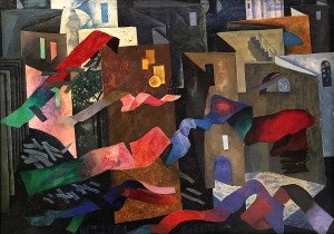 Валерий Ватенин - Город. Мчатся жизни, 1969 (холст на картоне, темпера)