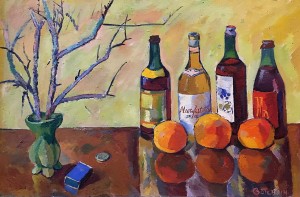 Валерий Ватенин - Натюрморт с бутылками, 1962 (холст, масло)