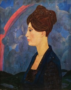 Валерий Ватенин - Незнакомка, 1966 (картон, масло)