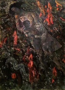 Валерий Ватенин - Огонь и тени, 1969 (холст на картоне, темпера)