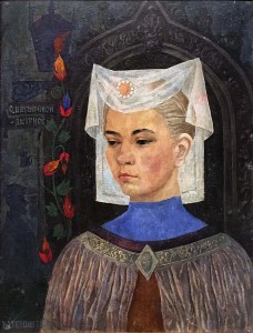 Валерий Ватенин - Портрет О. Батыревой в театральном костюме, 1971 (холст на картоне, темпера)