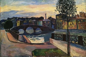 Валерий Ватенин - Фонтанка ночью, 1962 (холст, масло)