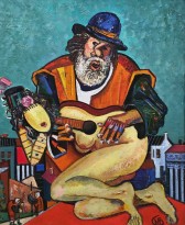 Виктор Мымрин - Дворник, играющий на гитаре, 2010 (холст, масло)