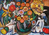 Виктор Мымрин - Есенин и цветы (холст, масло), без даты