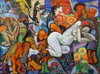 Виктор Мымрин - Плач о женщине, 1991 (холст, масло)